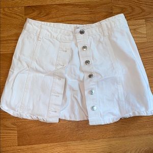 White Denim Mini Skirt